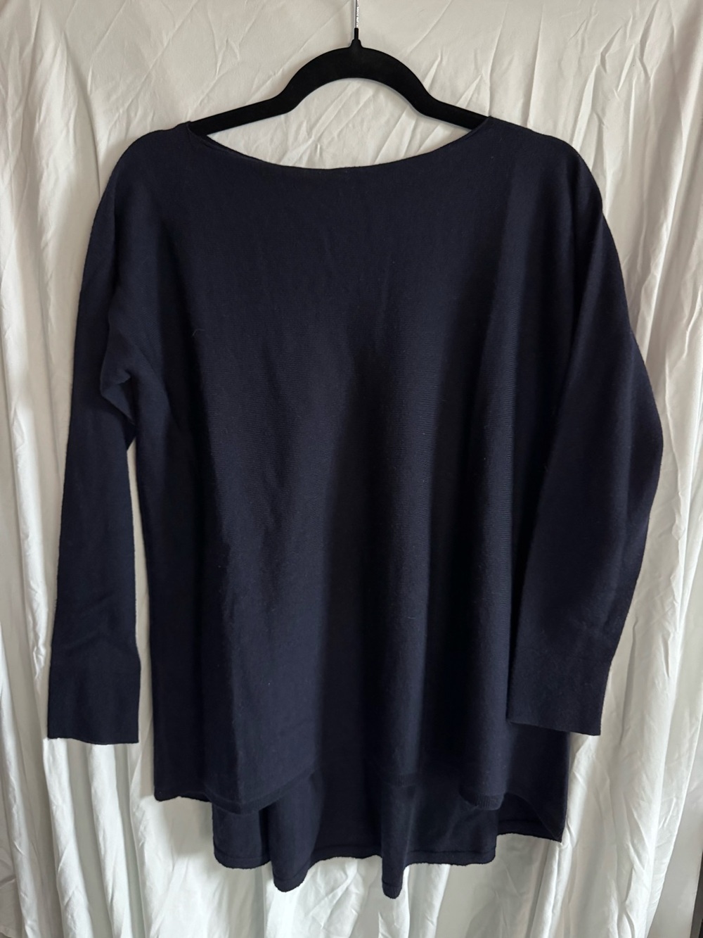 Archivio B Knittingculture Navy Merino Wool A-Line Sweater Tunic M Italy